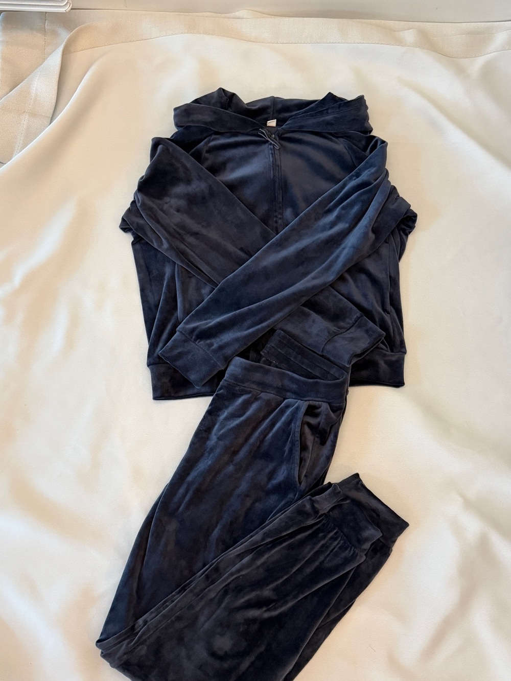 Y2K Ultra Stretch Smooth Hoodie and Jogger Set - Navy